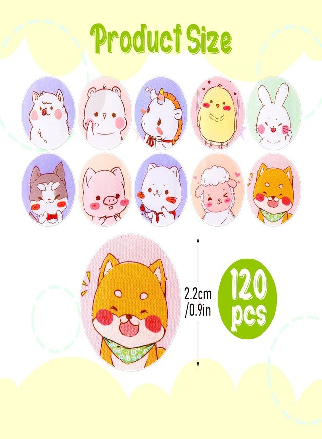 APLZGMG 120Pcs Kids Bandages 10 Styles Cute Cartoon Bandaids,0.9In Round Vaccination Bandage, Kids Bandaids for Small Wounds, Pimples, Vaccination and Blisters - Image 2